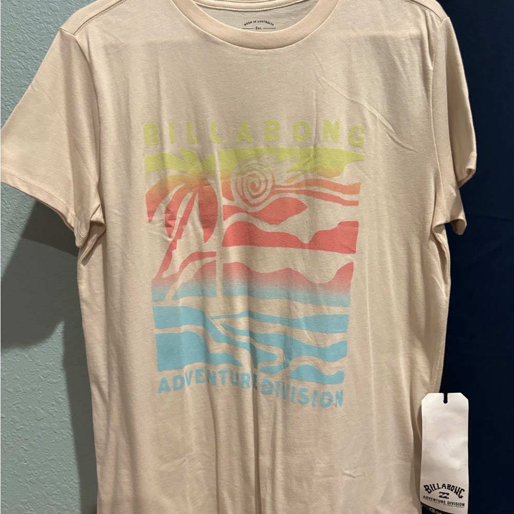 Billabong Cream Tee with Colorful Graphic